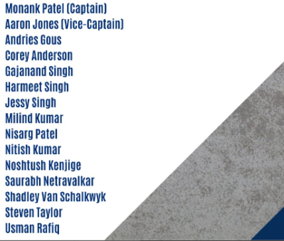 USA Cricket Announced 15 men Squad against Canada: USA vs Canada