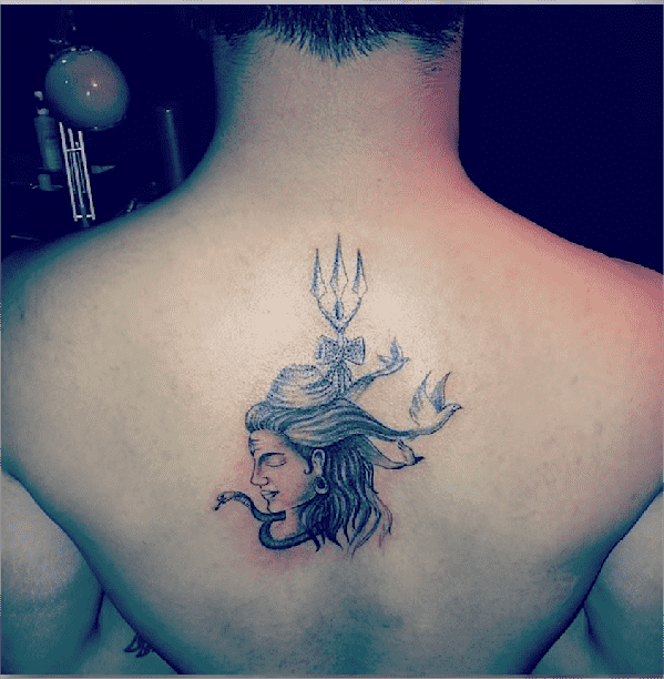  Ranveer Allahbadia tattoo of Lord Shiva on the Back