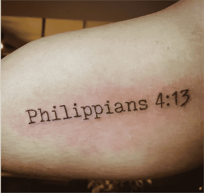  Ranveer Allahbadia Tattoo of Philippians 4:13 Tattoo 